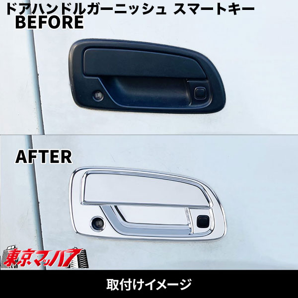 ドアハンドルガーニッシュ　エアループデュトロ運転席側スマートキースイッチ付き車　日野　トヨタダイナ　572220　