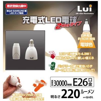 充電できるLEDライト 電球色