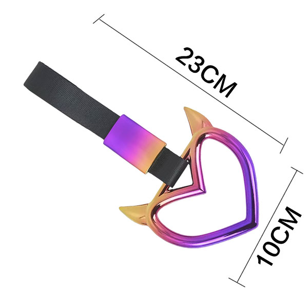 309-001-17-37 トラック用品 車内用 吊り革 デコトラ風 グラデーションメッキ つり革(桜/デビルハート/ネコ)内装アクセサリー ポスト投函 送料無料 3S