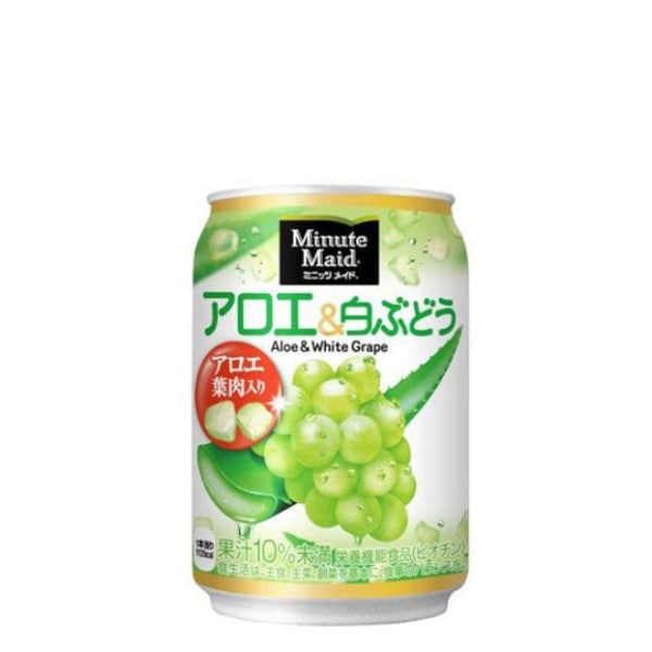 3ケースセット】ミニッツメイドアロエ&白ぶどう 280g缶×72本：駄菓子