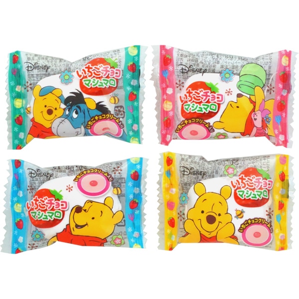 12円 エイワ プーさんイチゴチョコマシュマロ [1箱 30個入]：駄菓子,お