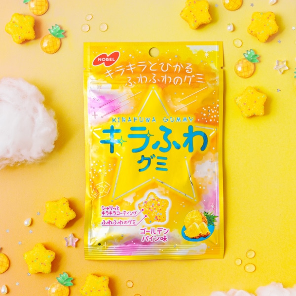 160円 ノーベル 50gキラふわグミ ゴールデンパイン味 [1箱 6個入]