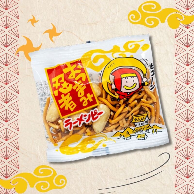12円 やおきん おつまみ忍者 ラーメンピー [1袋 100個入]