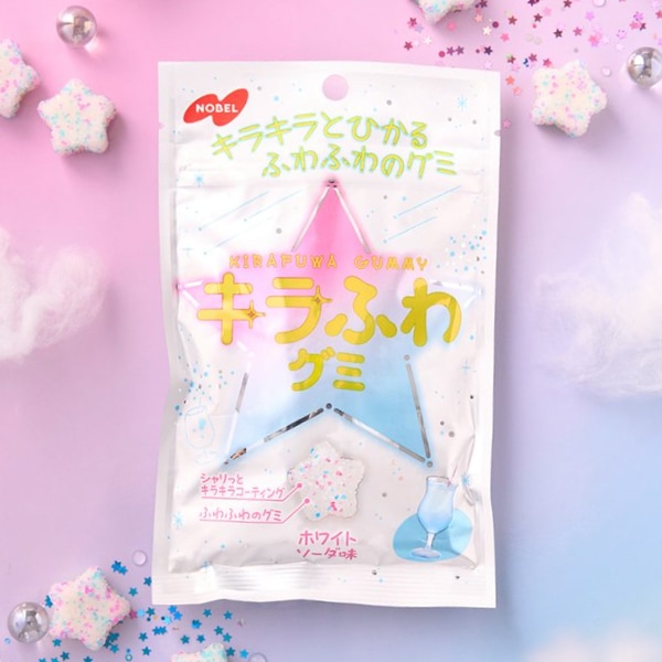 160円 ノーベル 50gキラふわグミ ホワイトソーダ味 [1箱 6個入]