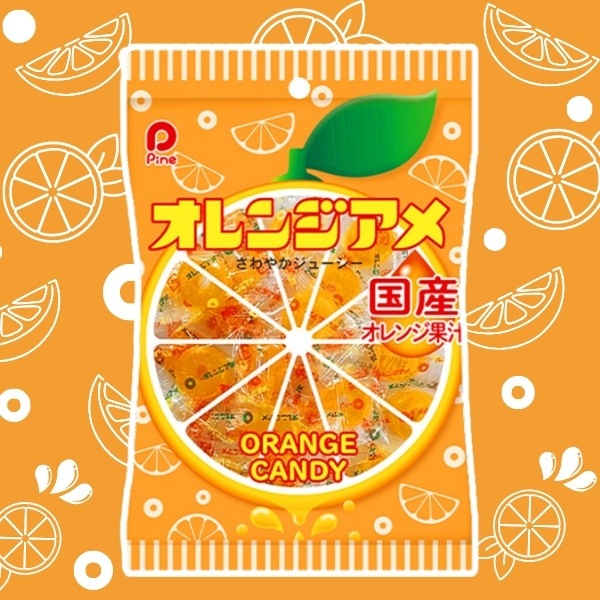 パイン 110gオレンジアメ袋 [1袋 6個入]：駄菓子,お菓子の通販｜卸問屋
