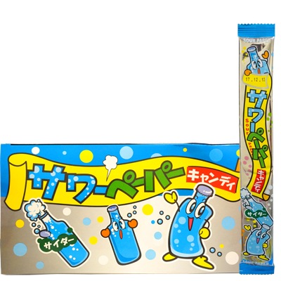 25円 やおきん サワーペーパー サイダー味 [1箱 36個入]：駄菓子,お