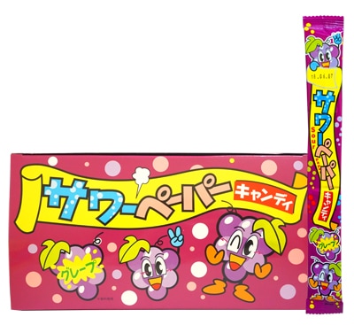 25円 やおきん サワーペーパーキャンディ グレープ味 [1箱 36個入