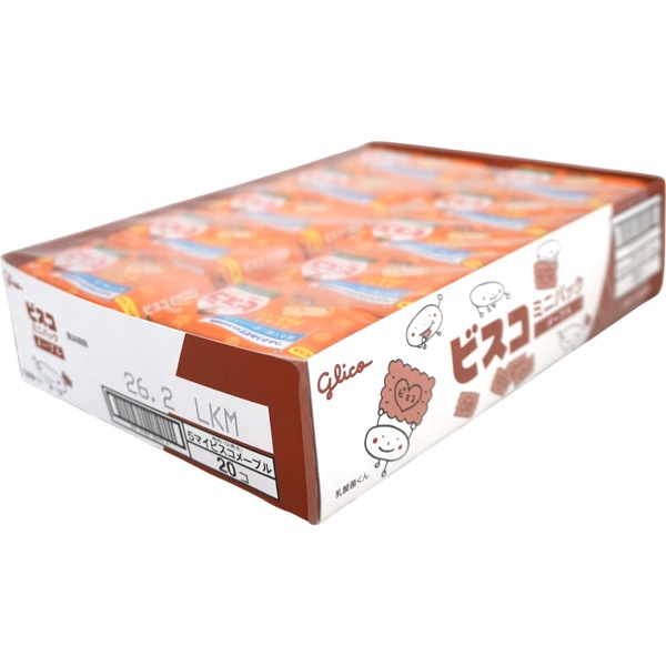 60円 グリコ 5枚ビスコミニパック メープル [1箱 20個入]：駄菓子,お
