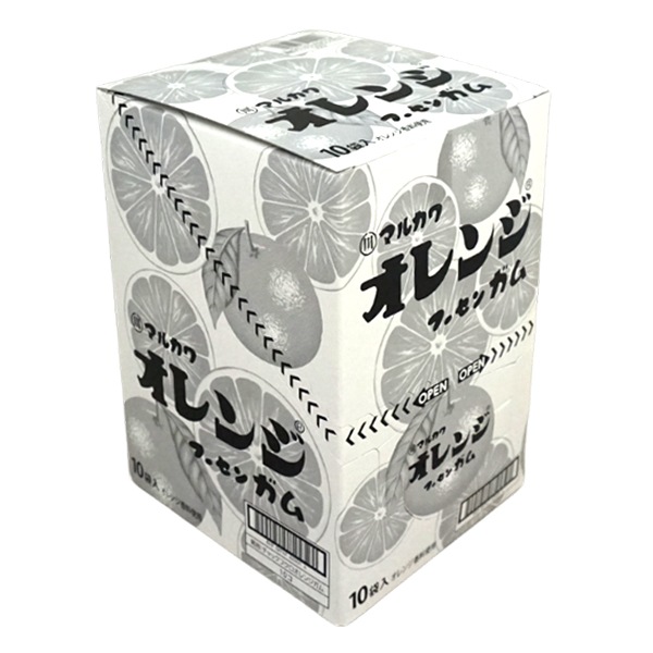 100円 マルカワ チャック袋入りオレンジフーセンガム [1箱 10個入