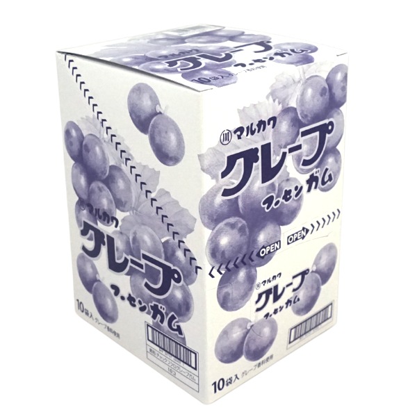 100円 マルカワ チャック袋入りグレープフーセンガム [1箱 10個入