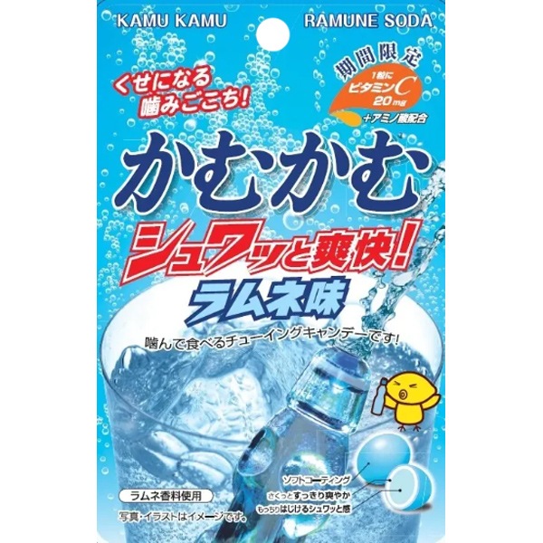 150円 三菱 かむかむ シュワッと爽快！ラムネ [1箱 10個入]：駄菓子,お