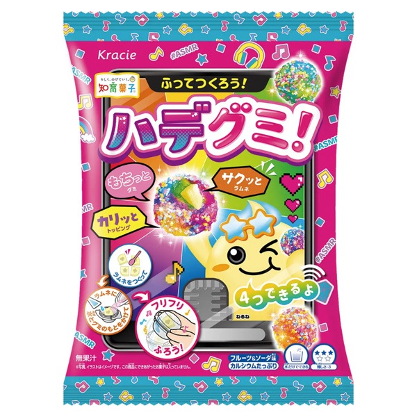 250円 クラシエ 28gふってつくろう！ハデグミ！ [1箱 6個入]：駄菓子