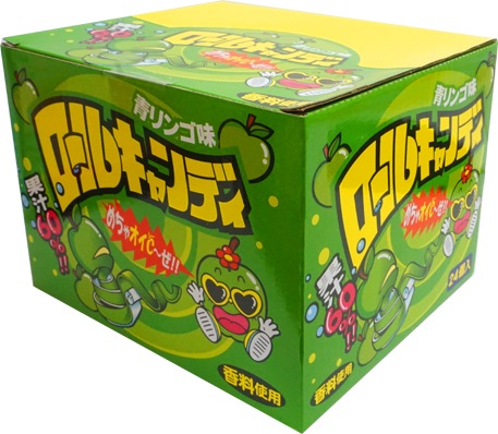 60円 やおきん ロールキャンディ 青りんご味 [1箱 24個入