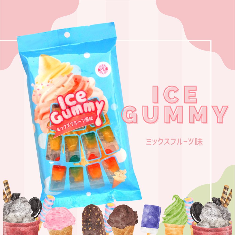 158円 メリーゴーランド 扇形アイスグミ ミックスフルーツ風味 [1箱 12