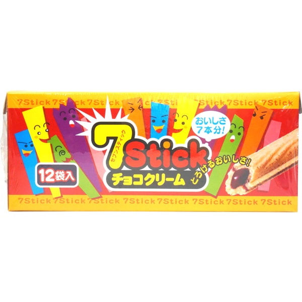 35円 やおきん セブンスティックチョコクリーム[1箱 12個入]：駄菓子