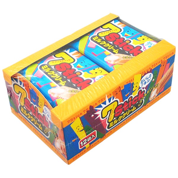 35円 やおきん セブンスティックミルククリーム[1箱 12個入]：駄菓子