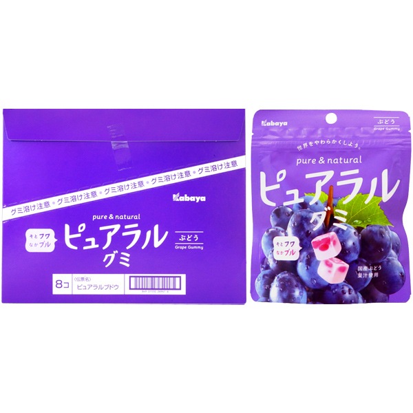 150円 カバヤ ピュアラルグミぶどう [1箱 8個入]