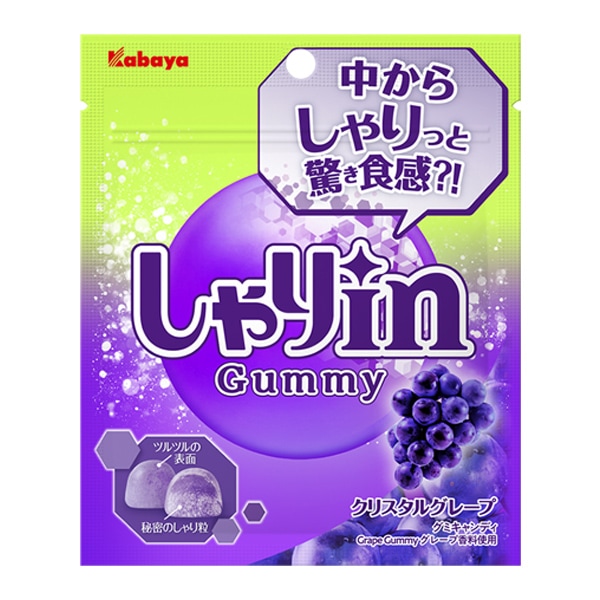 170円 カバヤ しゃりinグミ クリスタルグレープ [1箱 10個入]：駄菓子
