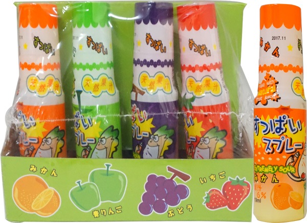 80円 やおきん すっぱいスプレー アソート [1箱 24個入]：駄菓子,お