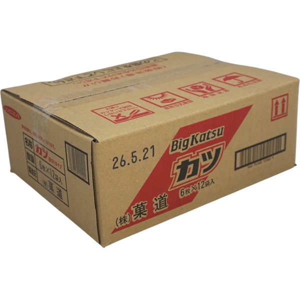 130円 菓道 6枚入ビックカツ 細切りタイプ [1箱 12個入]：駄菓子,お
