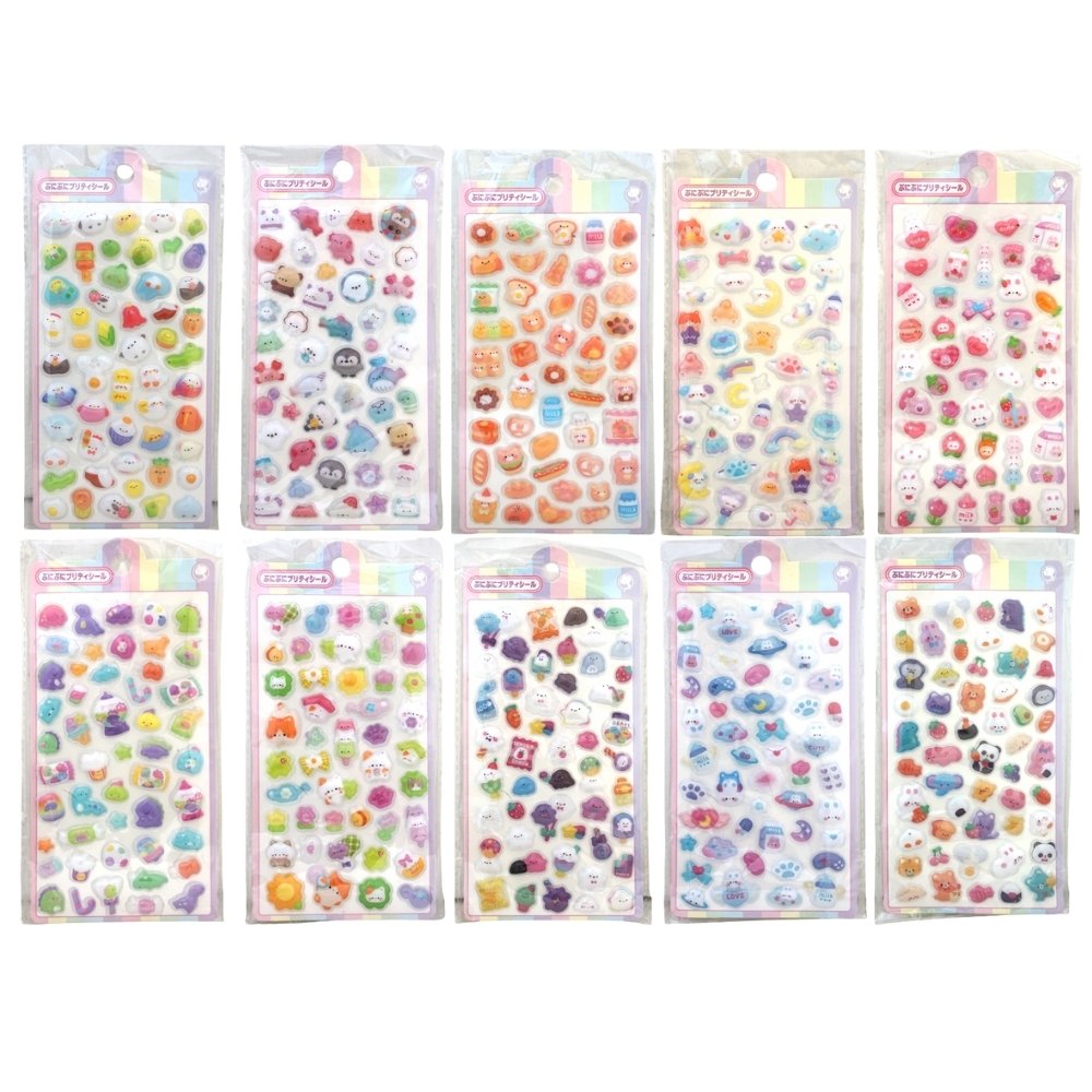 【おひとり様2点まで】ぷにぷにプリティシール [1袋 10枚入]