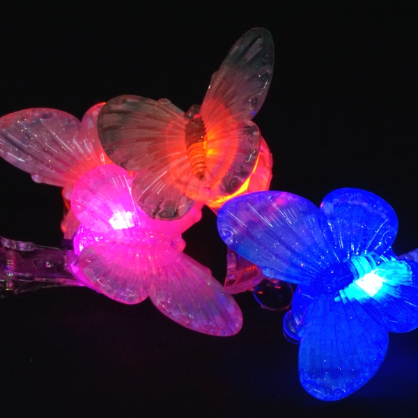 光るバタフライヘアクリップ [1袋 12個入]