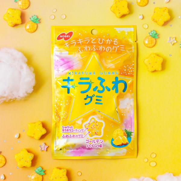 160円 ノーベル 50gキラふわグミ ゴールデンパイン味 [1箱 6個入]