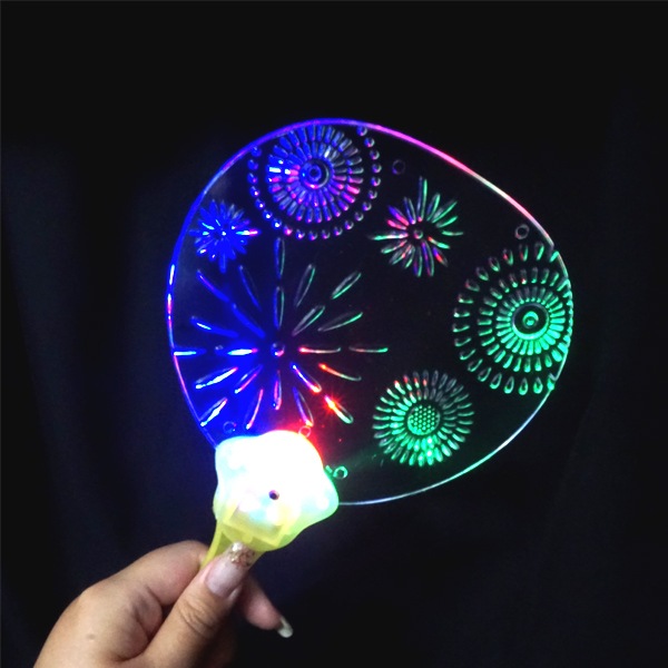 光るうちわ花火柄2 [1袋 12個入]：駄菓子,お菓子の通販｜卸問屋ミカミ