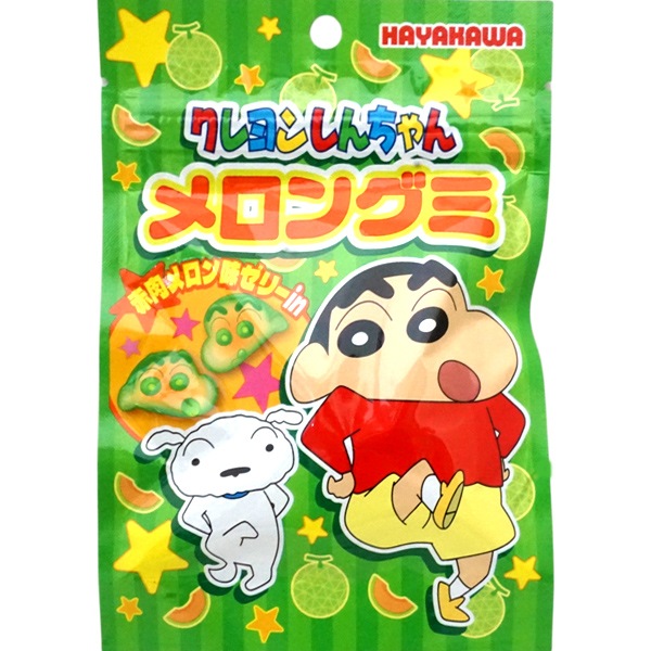 にんじんクレヨン 早川 35g クレヨンしんちゃんメロングミ [1袋 8個入]：駄菓子,お