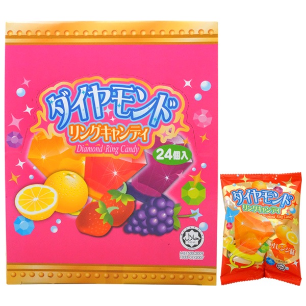 40円 やおきん ダイヤモンドリングキャンディ [1箱 24個入]：駄菓子,お