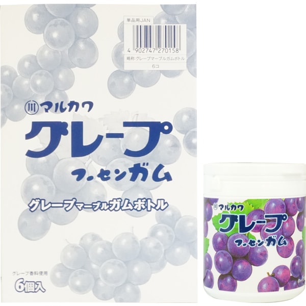400円 マルカワ グレープマーブルボトルガム [1箱 6個入]：駄菓子,お