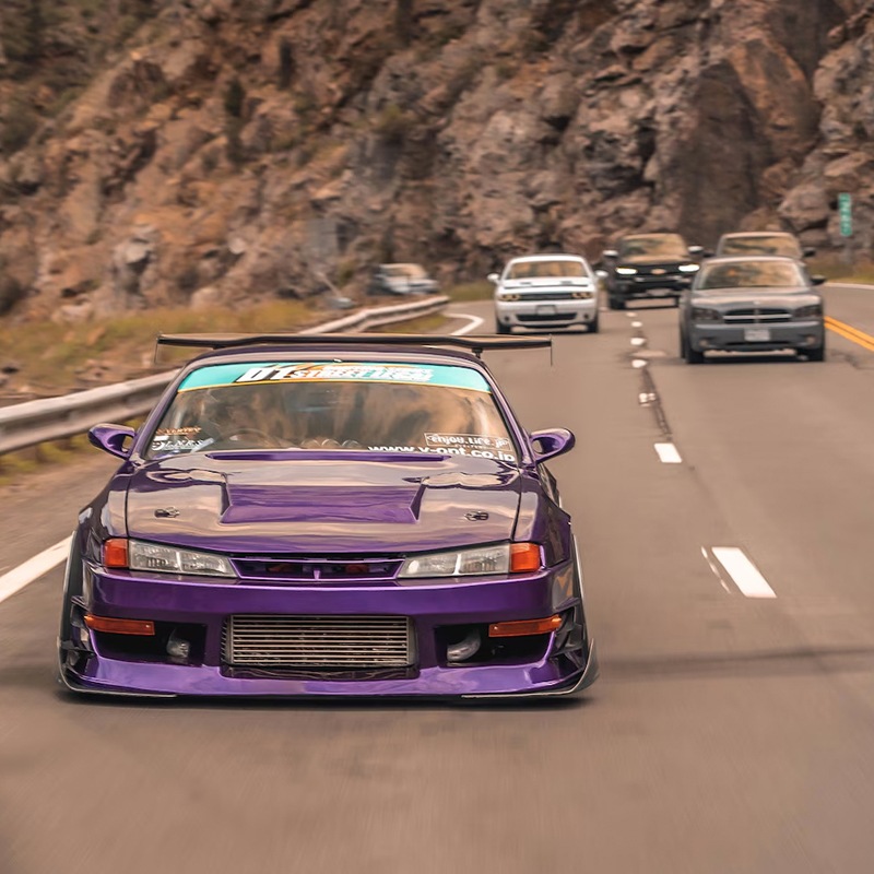 S14 シルビア 後期用<br>海外人気 クリアーレンズモデル<br>ヘッドライト<br>クローム