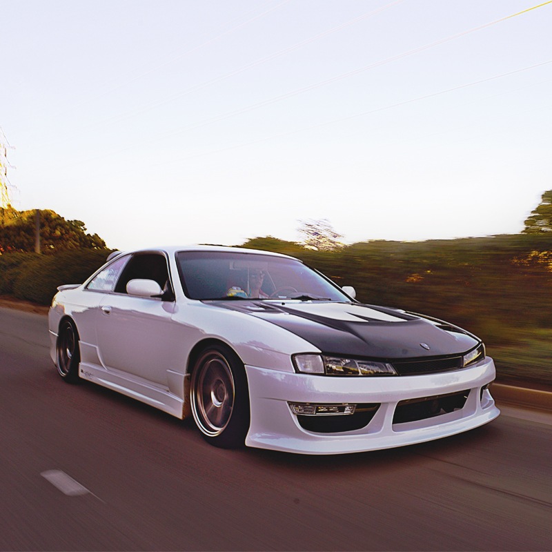 S14 シルビア 後期用<br>海外人気 クリアーレンズモデル<br>ヘッドライト<br>クローム