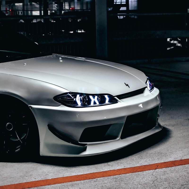 S15 シルビア / ヴァリエッタ<br>LEDロービームモデル<br>ファイバーLEDヘッドライト V5<br>ブラック