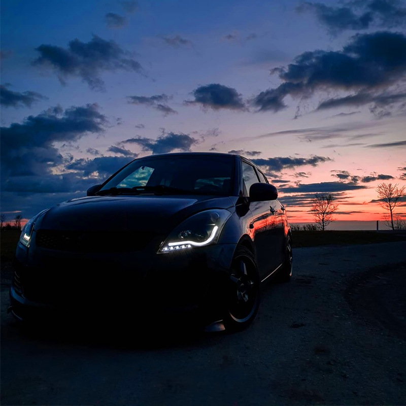 ZC72S ZD72S ZC32S スイフト RS<br>スイフトスポーツ LEDロービームモデル<br>ファイバー LED ヘッドライト V3<br>ブラック