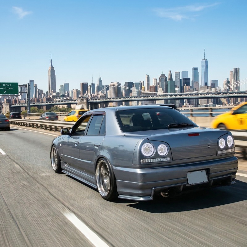 R34 スカイライン 4D セダン用<br>ENR34 ER34 HR34<BR>ファイバー LEDテールランプ<br>オールクリアー