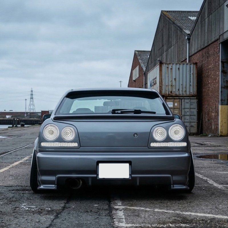 R34 スカイライン 4D セダン用<br>ENR34 ER34 HR34<BR>ファイバー LEDテールランプ<br>オールクリアー