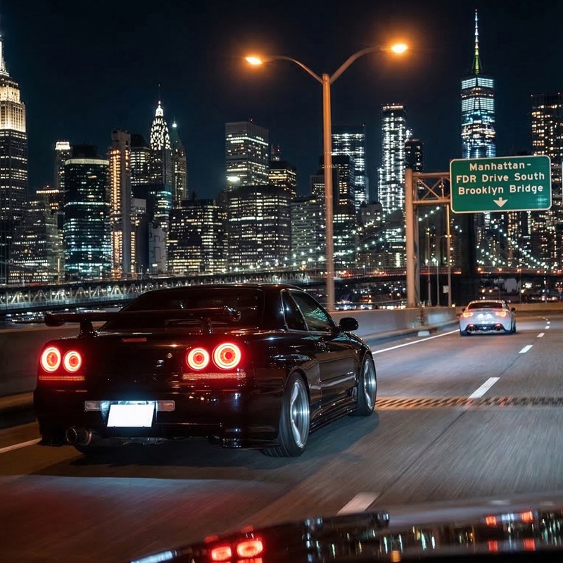 R34 スカイライン 4D セダン用<br>ENR34 ER34 HR34<BR>ファイバー LEDテールランプ<br>オールクリアー