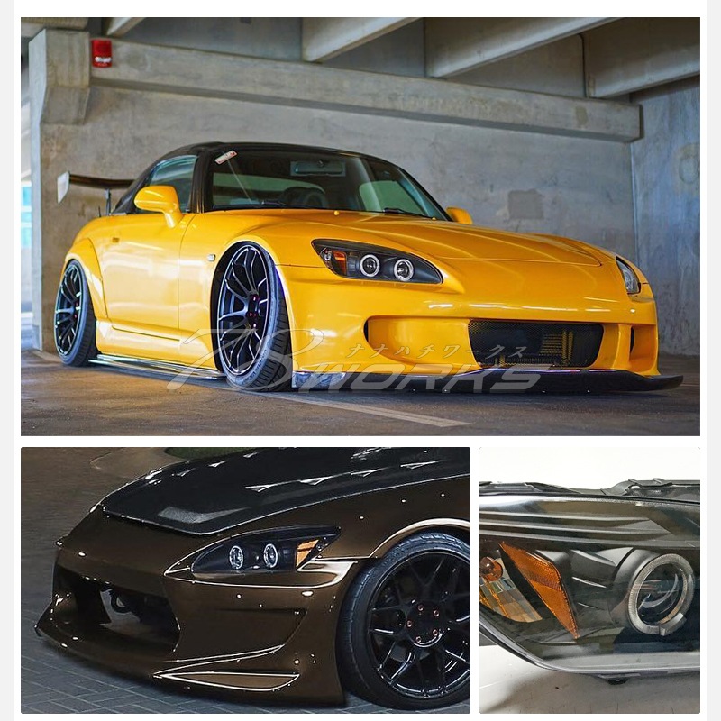 S2000 AP1 前期 中期用<br>USで人気のイカリングモデル<br>LEDリングヘッドライトＶ２<br>ブラック