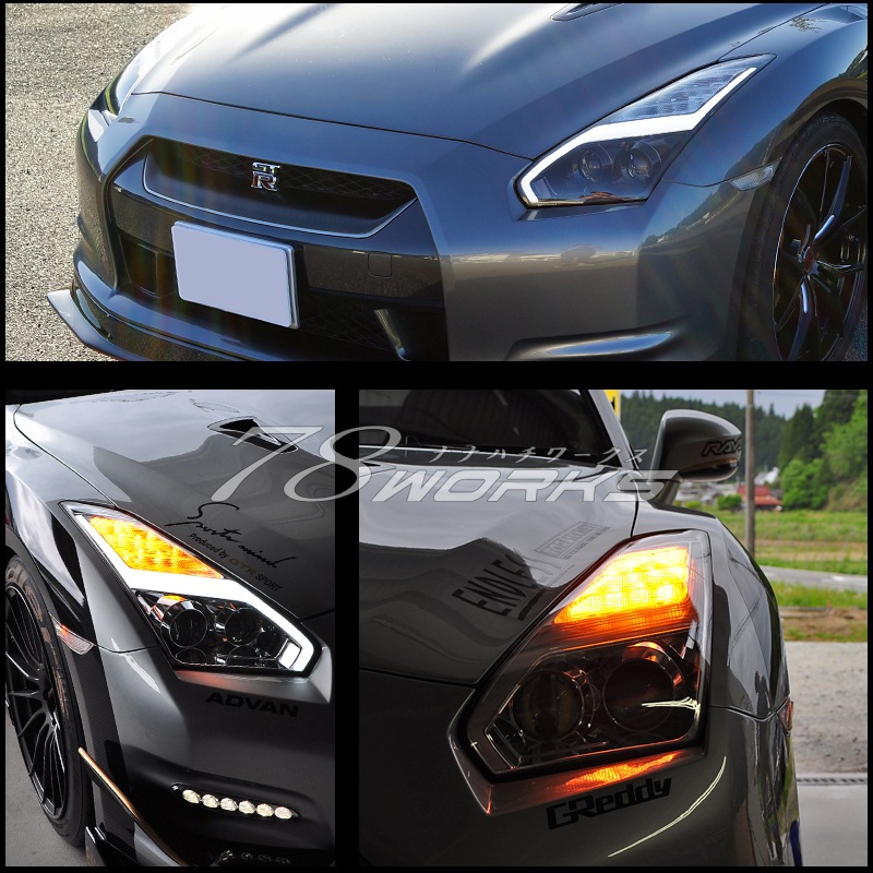 【動作確認済】日産R35 GT-R用後期型風ヴァレンティLEDテールライトクリア 動作確認済】日産R35 GT-R用 後期型風ヴァレンティLEDテールライト