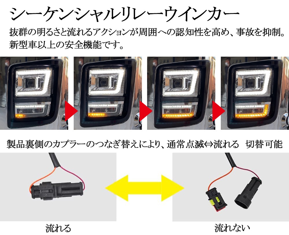 【保安基準適合・車検対応Eマーク取得済み】いすゞ ニューギガ/ファイブスターギガ デイライト機能付きLEDフォグシーケンシャルウインカーコーナーランプ 左右1台分セット