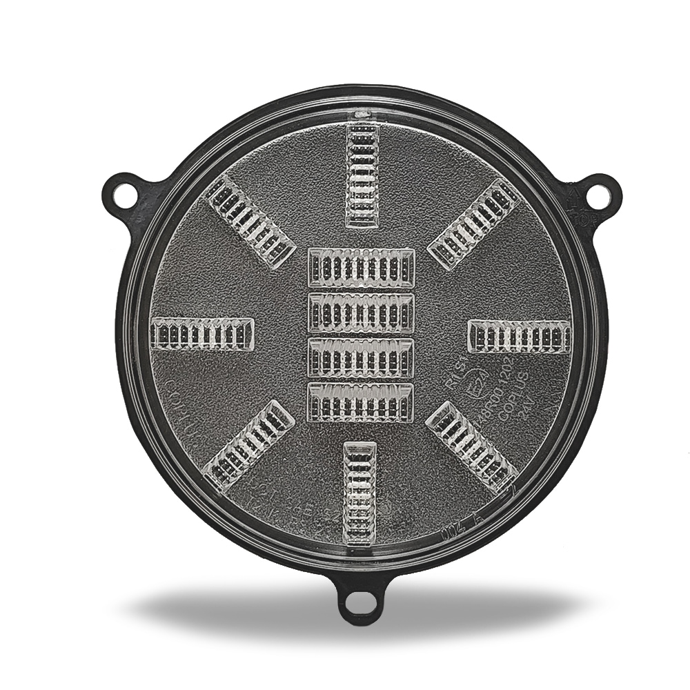 【保安基準適合・車検対応Eマーク取得済み】24V 丸型3Dデザインテール 単体 ブレーキ/ポジションランプ（クリアーレッド赤） トレーラーテール/大型・中型トラック/汎用・架装用