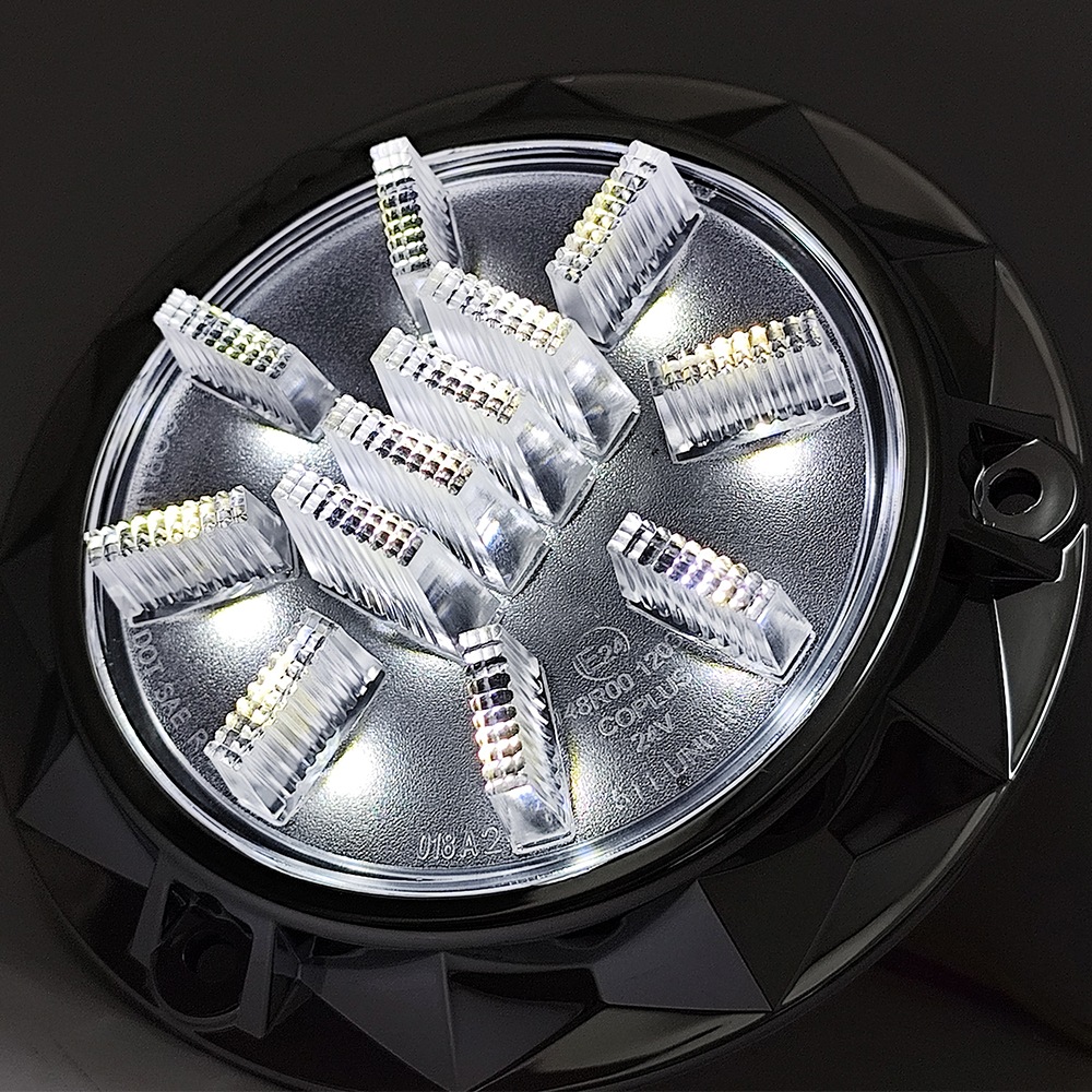 【保安基準適合・車検対応Eマーク取得済み】24V 丸型3Dデザインテール 単体 バックランプ（白クリアー） トレーラーテール/大型・中型トラック/汎用・架装用