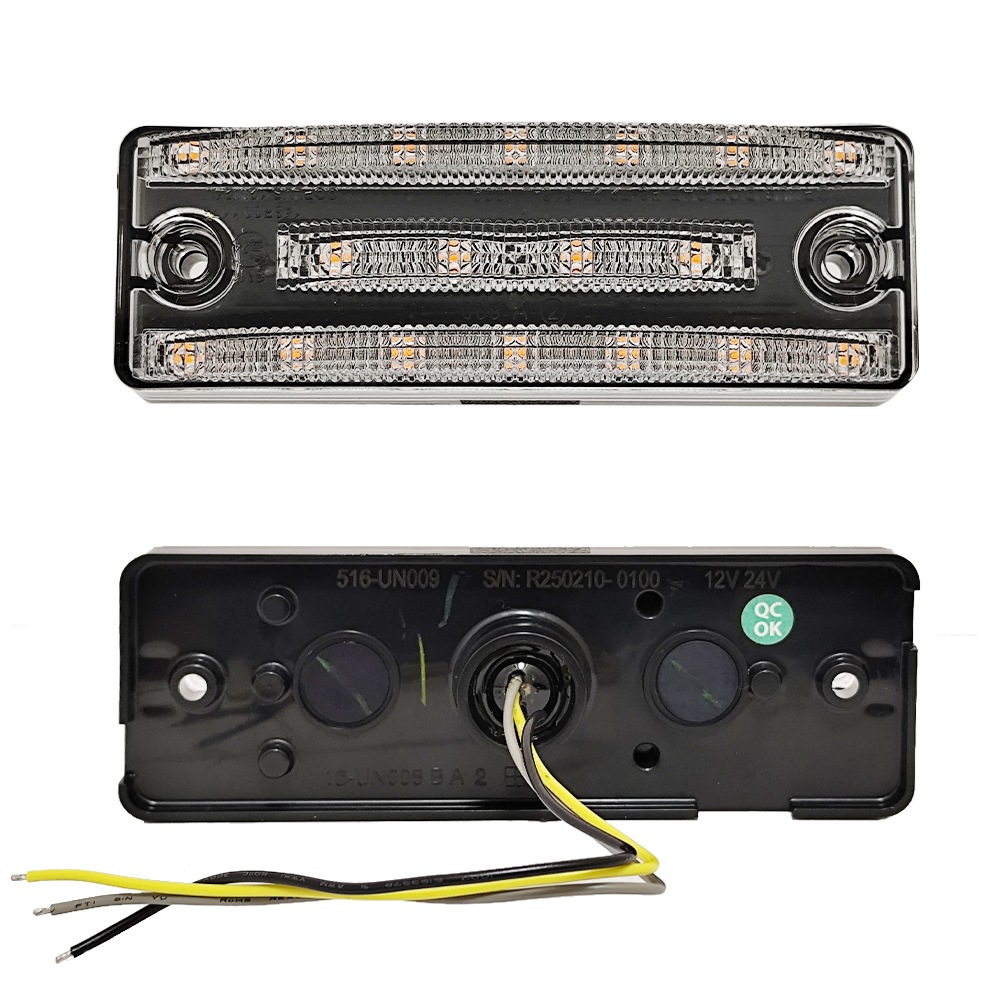 【保安基準適合・車検対応Eマーク取得済み】24V大型・中型トラック/汎用 3Dデザインサイドウインカー 中間ウインカー 左右1台分セット 