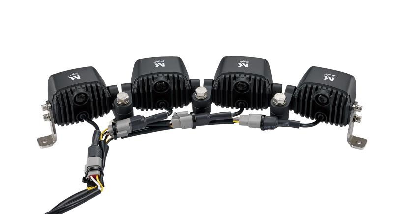 9連 12V/24V 3.5インチ角型LEDドライビングライト ポジションライト付き アンバーオレンジ