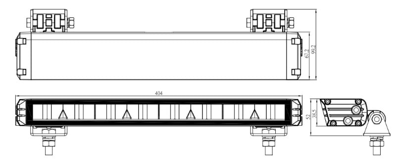 ナイトスター 12V/24V 16×1.5インチLEDライトバー ホワイト/アンバー2色ポジションライト付き