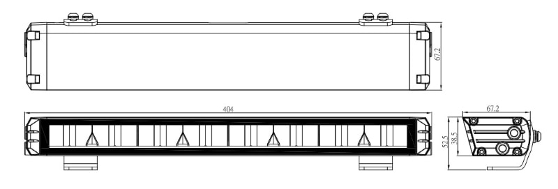 ナイトスター 12V/24V 16×1.5インチLEDライトバー ホワイト/アンバー2色ポジションライト付き