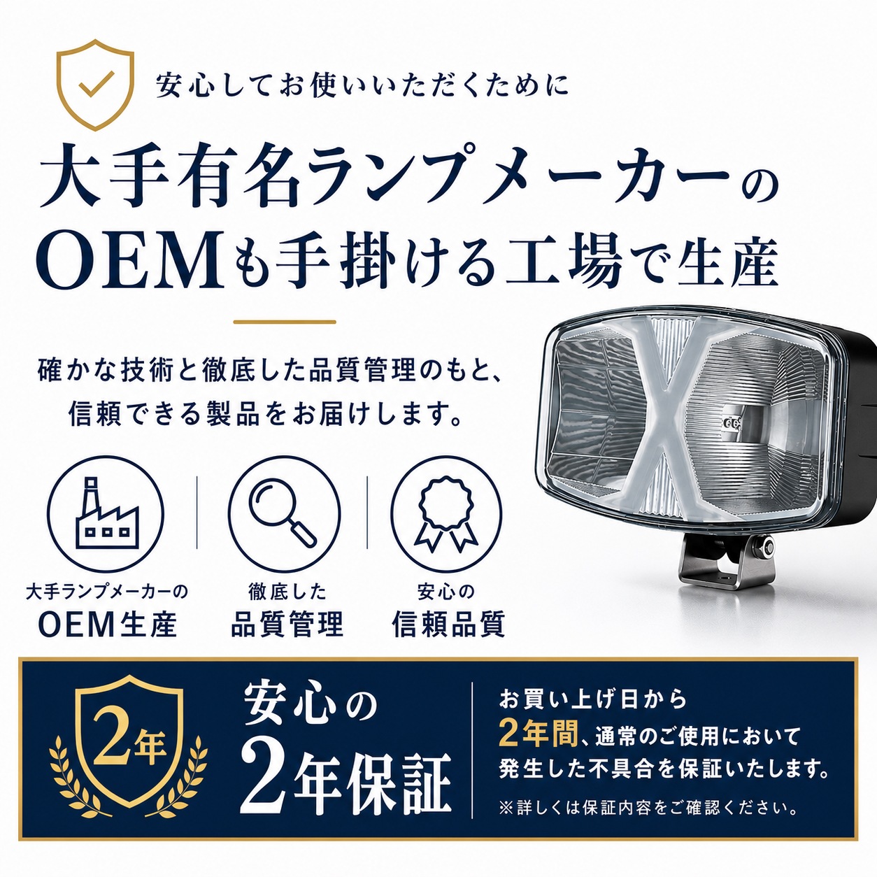 ナイトスター 12V/24V 3.5インチ角型LEDドライビングライト ポジションライト付き ホワイト