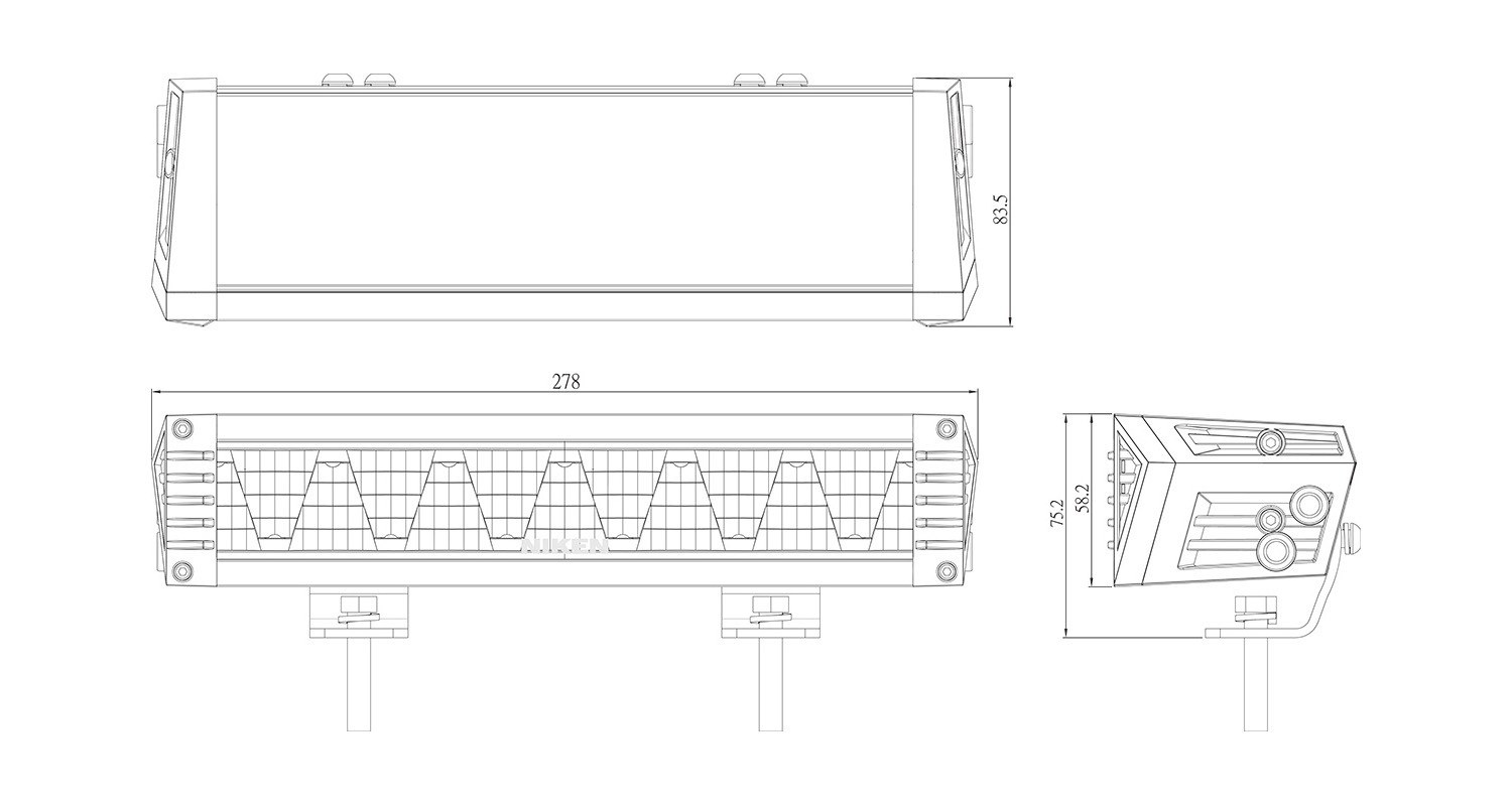 ナイトスター 12V/24V 11インチLEDシャークライトバー
