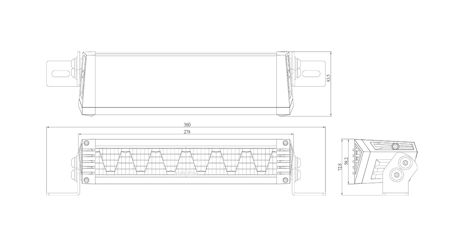 ナイトスター 12V/24V 11インチLEDシャークライトバー